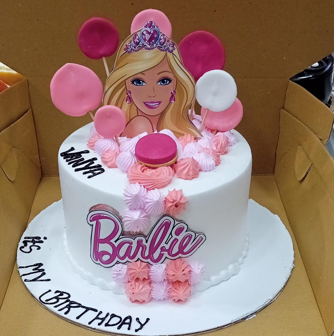 Barbie theme cake