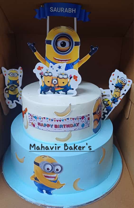 Minion theme cake