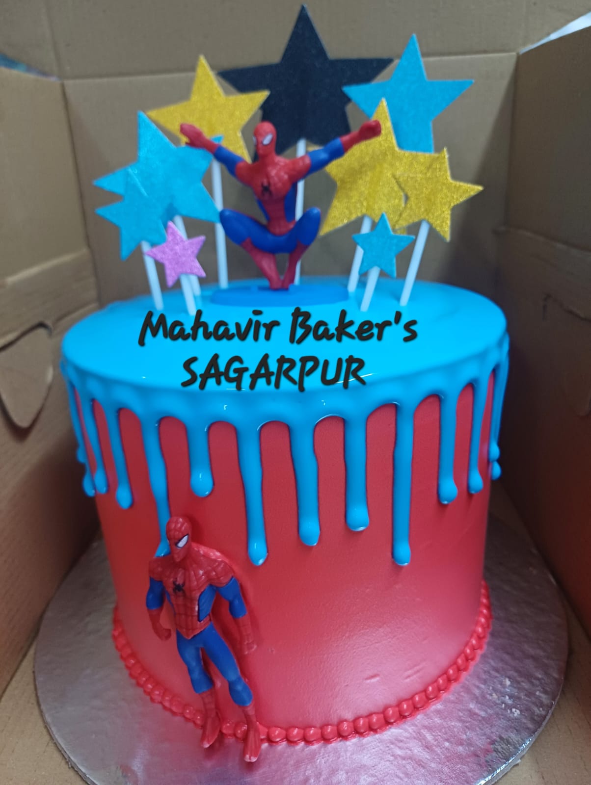 Spiderman theme cake